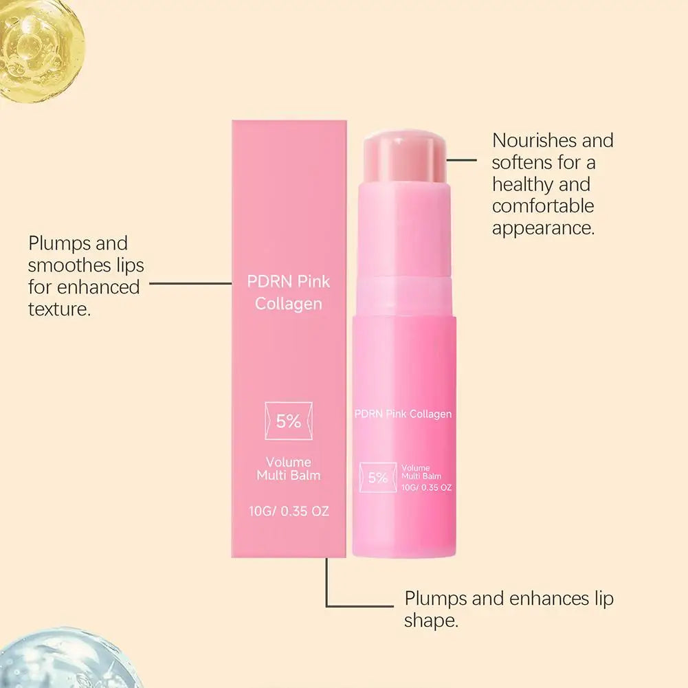 Collagen Pink Multi Balm Stick Moisturizing Deep Hydrating Wrinkle Bounce Lifting Facial Cream Skin Care Korean Makeup Base