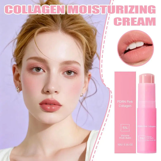 Collagen Pink Multi Balm Stick Moisturizing Deep Hydrating Wrinkle Bounce Lifting Facial Cream Skin Care Korean Makeup Base