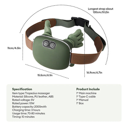 Bionic Finger Neck Shoulder Massager Wireless Neck Cervical Trapezius Kneading Massage Shawl Brushless Motor Neck masajeador