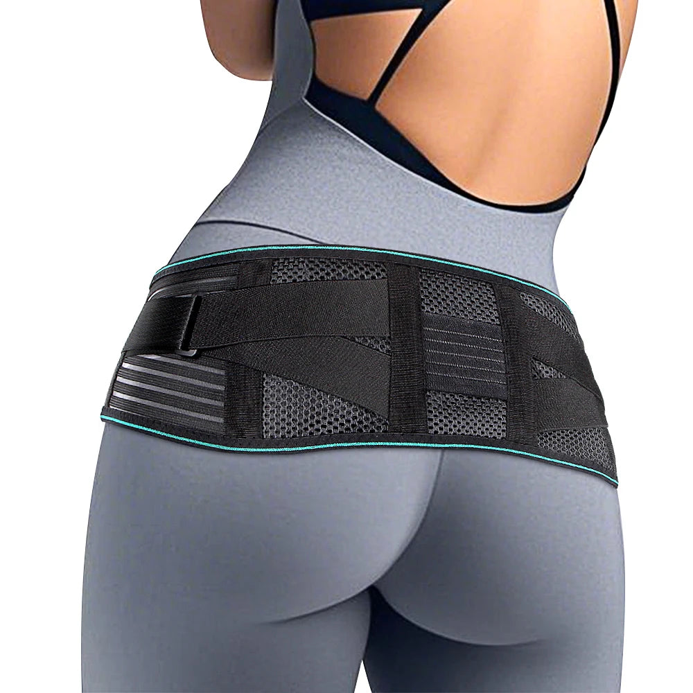 1PCS Lower Back Brace for Pain Relief – Adjustable Lumbar Support Belt for Sciatica- Breathable & Stabilizing with 4 Steel Stays