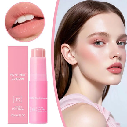Collagen Pink Multi Balm Stick Moisturizing Deep Hydrating Wrinkle Bounce Lifting Facial Cream Skin Care Korean Makeup Base
