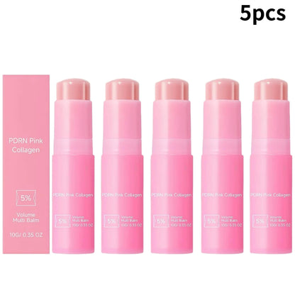 Collagen Pink Multi Balm Stick Moisturizing Deep Hydrating Wrinkle Bounce Lifting Facial Cream Skin Care Korean Makeup Base