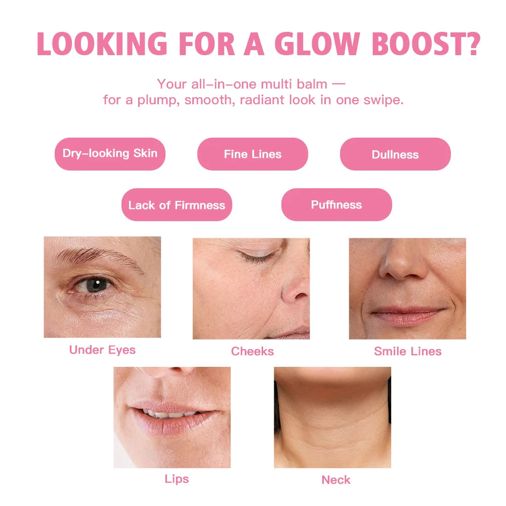 PDRN Pink Collagen Volume Multi Balm Brighten Skin Plump Smooth Radiant Deep Hydration Moisturization Portable Collagen Stick