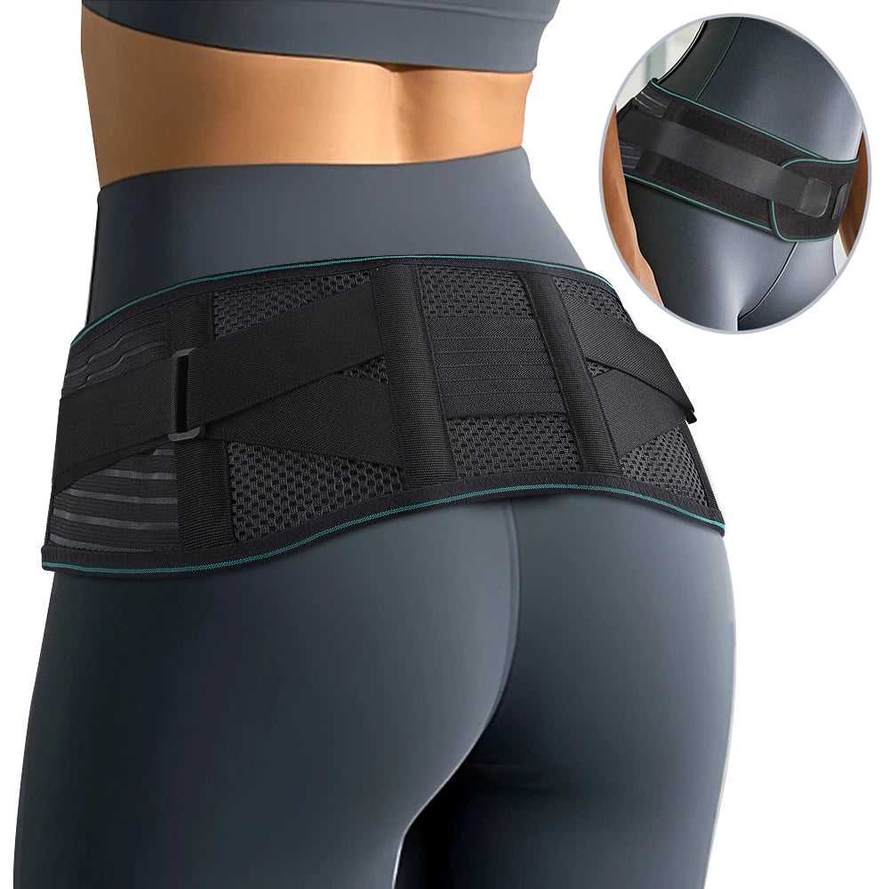 1PCS Lower Back Brace for Pain Relief – Adjustable Lumbar Support Belt for Sciatica- Breathable & Stabilizing with 4 Steel Stays