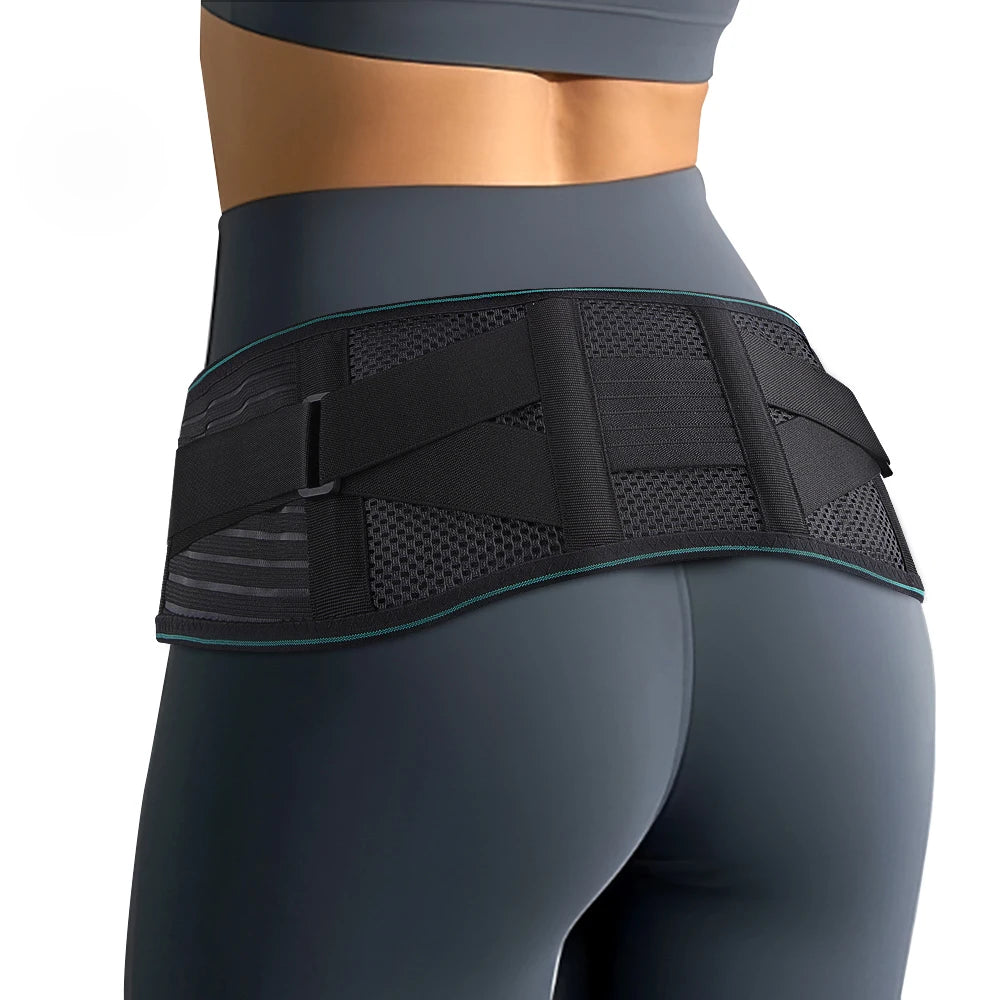 1PCS Lower Back Brace for Pain Relief – Adjustable Lumbar Support Belt for Sciatica- Breathable & Stabilizing with 4 Steel Stays