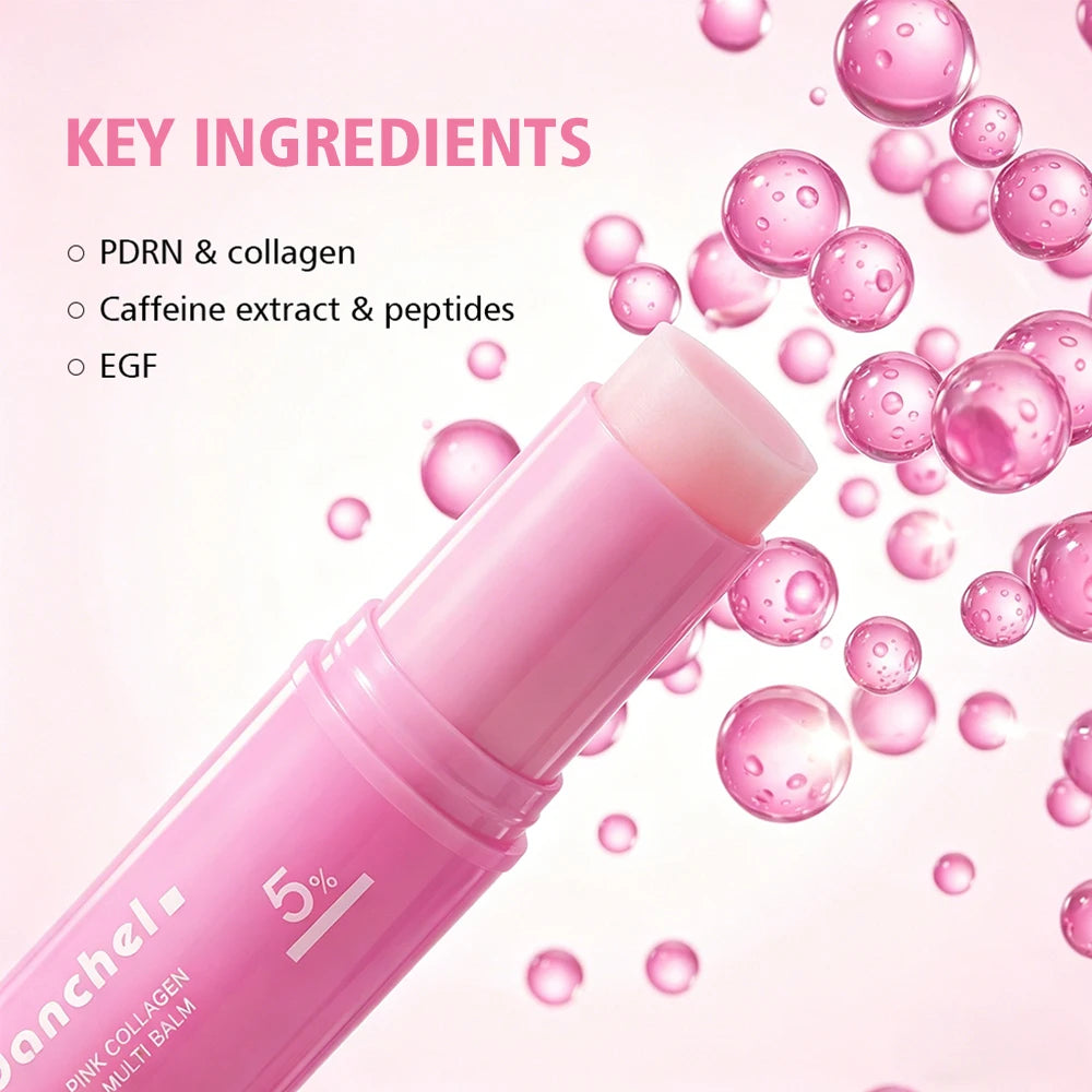 PDRN Pink Collagen Volume Multi Balm Brighten Skin Plump Smooth Radiant Deep Hydration Moisturization Portable Collagen Stick