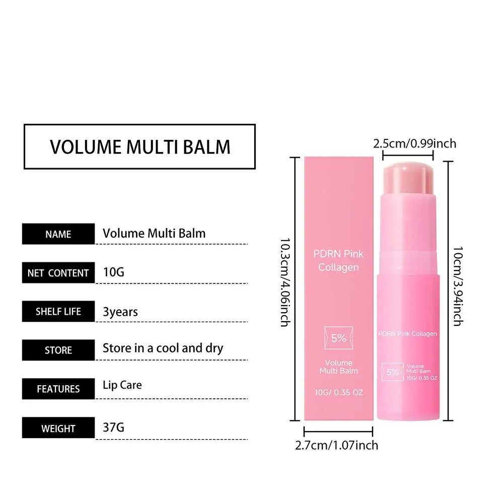 Collagen Pink Multi Balm Stick Moisturizing Deep Hydrating Wrinkle Bounce Lifting Facial Cream Skin Care Korean Makeup Base