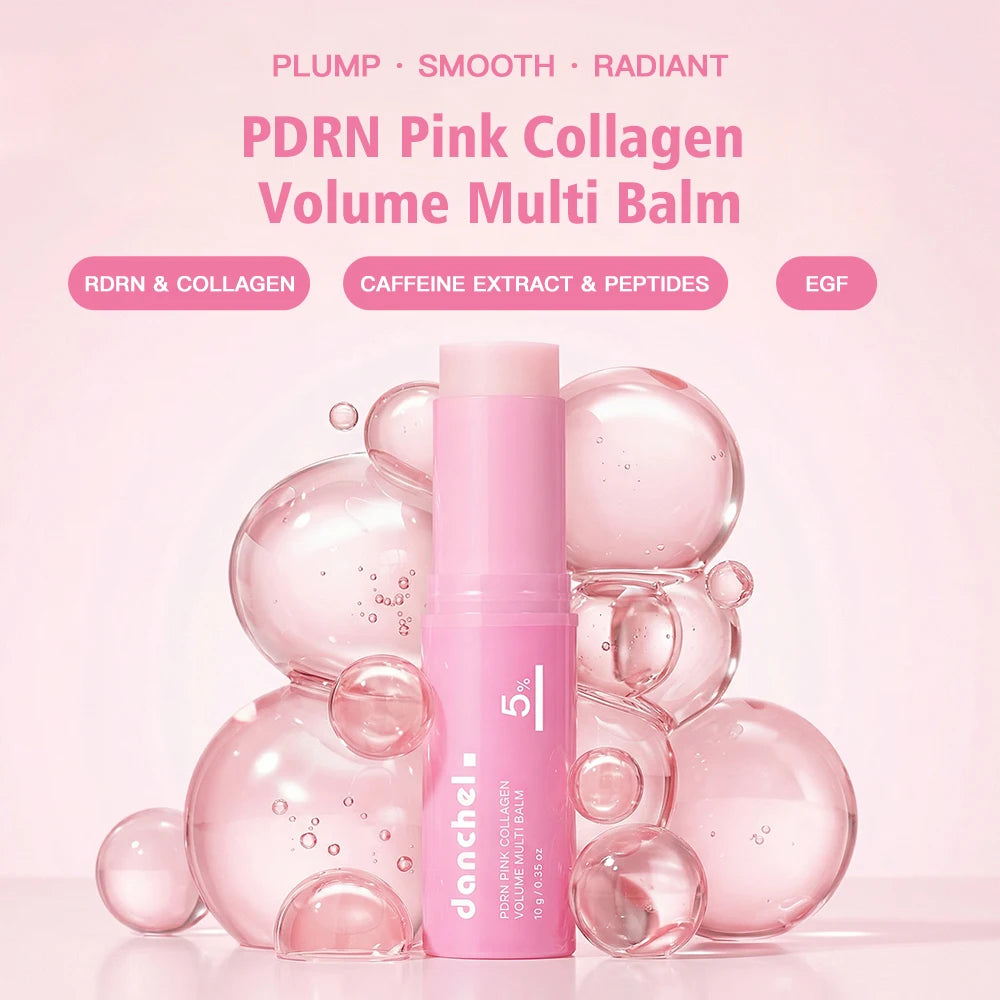 PDRN Pink Collagen Volume Multi Balm Brighten Skin Plump Smooth Radiant Deep Hydration Moisturization Portable Collagen Stick