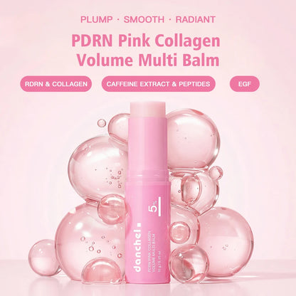 PDRN Pink Collagen Volume Multi Balm Brighten Skin Plump Smooth Radiant Deep Hydration Moisturization Portable Collagen Stick