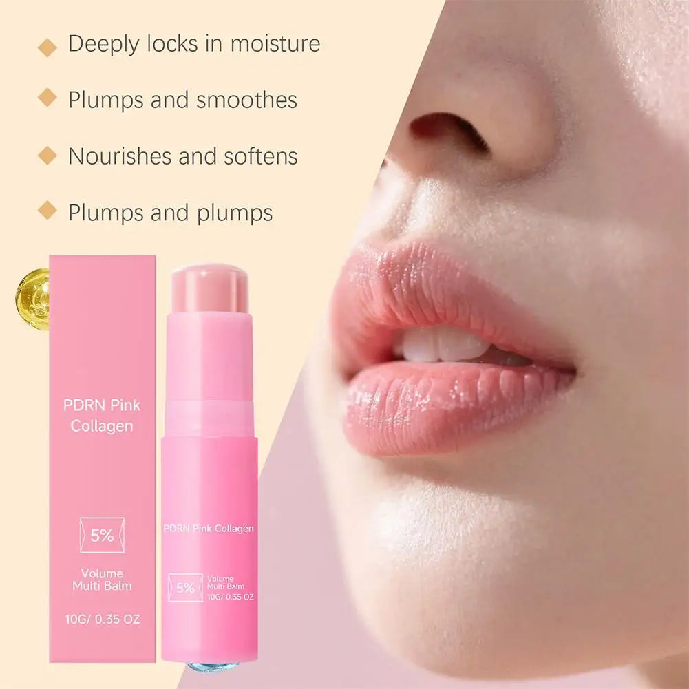 Collagen Pink Multi Balm Stick Moisturizing Deep Hydrating Wrinkle Bounce Lifting Facial Cream Skin Care Korean Makeup Base