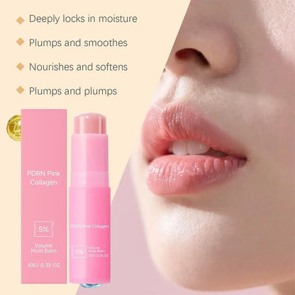 Collagen Pink Multi Balm Stick Moisturizing Deep Hydrating Wrinkle Bounce Lifting Facial Cream Skin Care Korean Makeup Base
