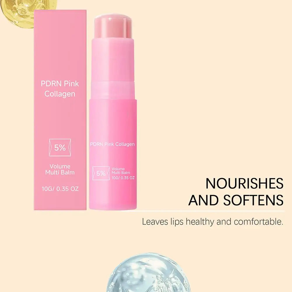 Collagen Pink Multi Balm Stick Moisturizing Deep Hydrating Wrinkle Bounce Lifting Facial Cream Skin Care Korean Makeup Base